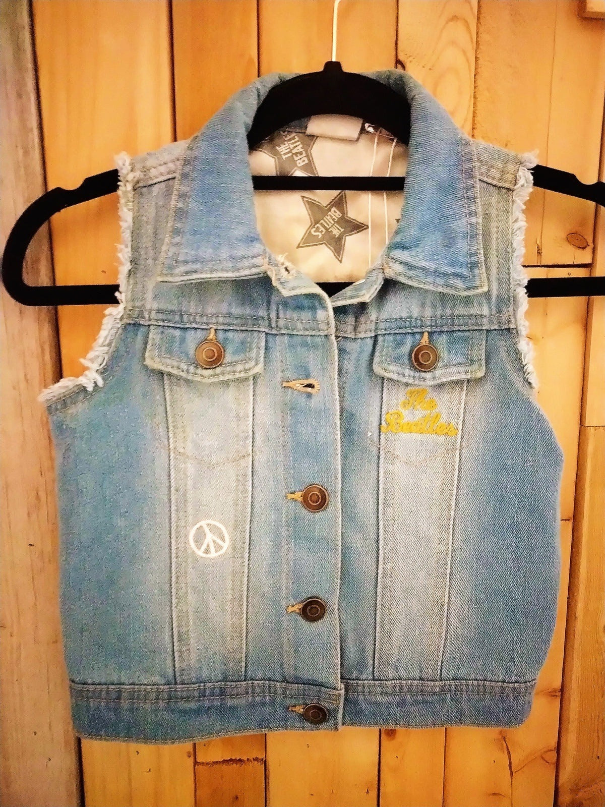 Junk Food "The Beatles" Kids Small Denim Sleeveless Jacket