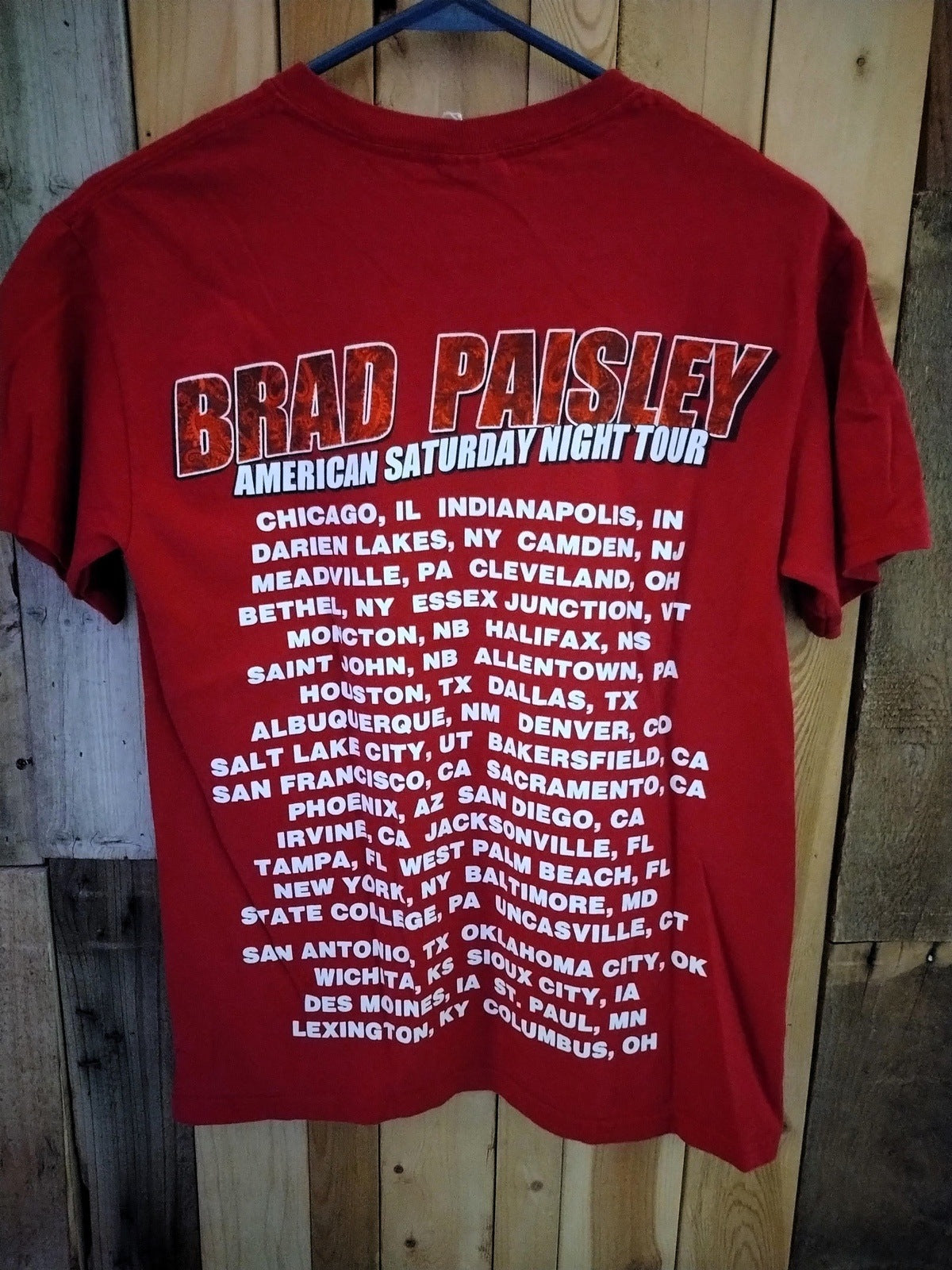 Brad Paisley American Saturday Night Tour Men's T Shirt Size Small