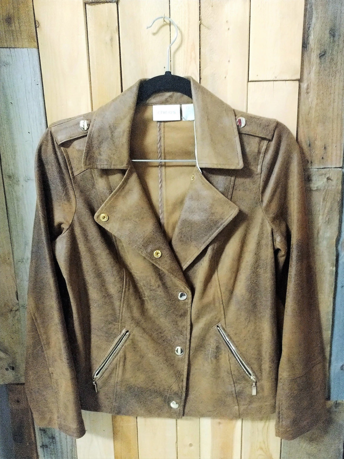 Chico's Women's Moto Vegan Micro Suede Size 0