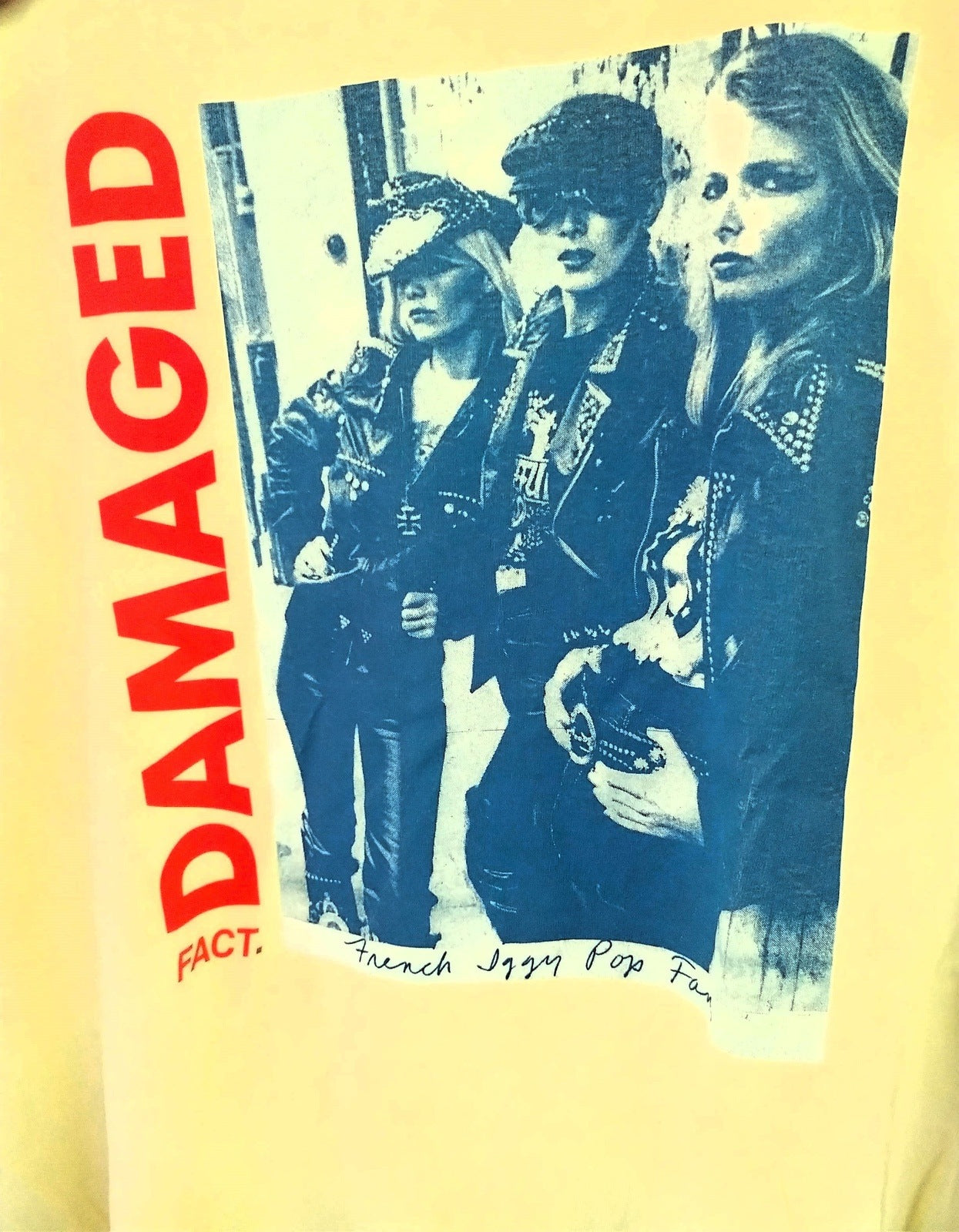 Damaged Fact French Iggy Pop Fans T Shirt Size XL/L