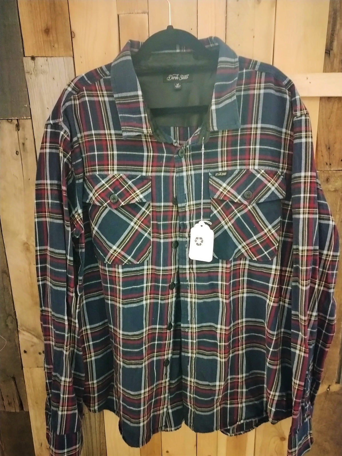 Dark Seas Men's Long Sleeve Flannel Shirt Size XL