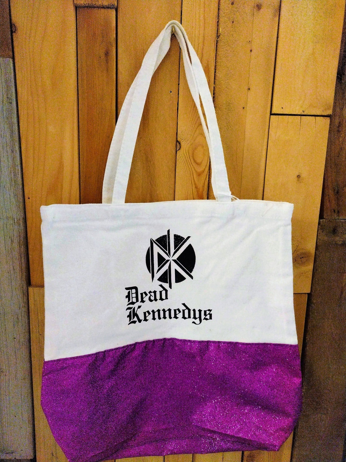 Dead Kennedys Canvas Tote with Purple Sparkle