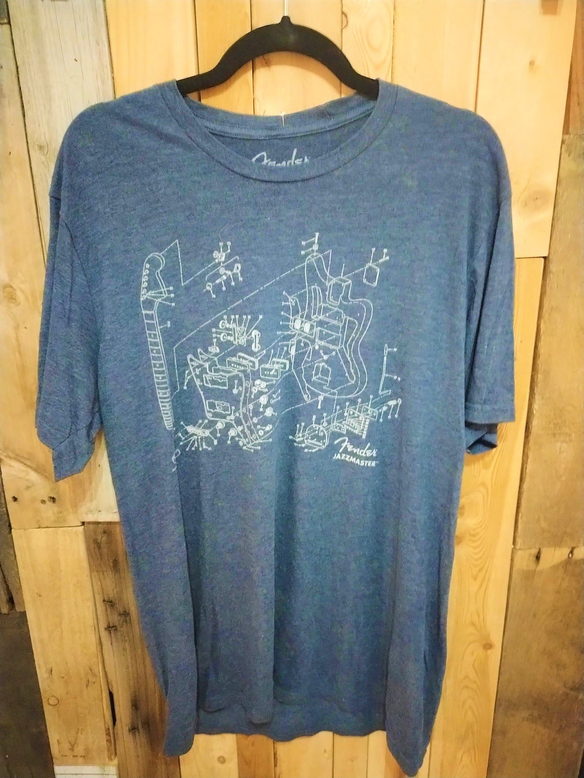 Fender Jazzmaster Blue Print T Shirt Size Large