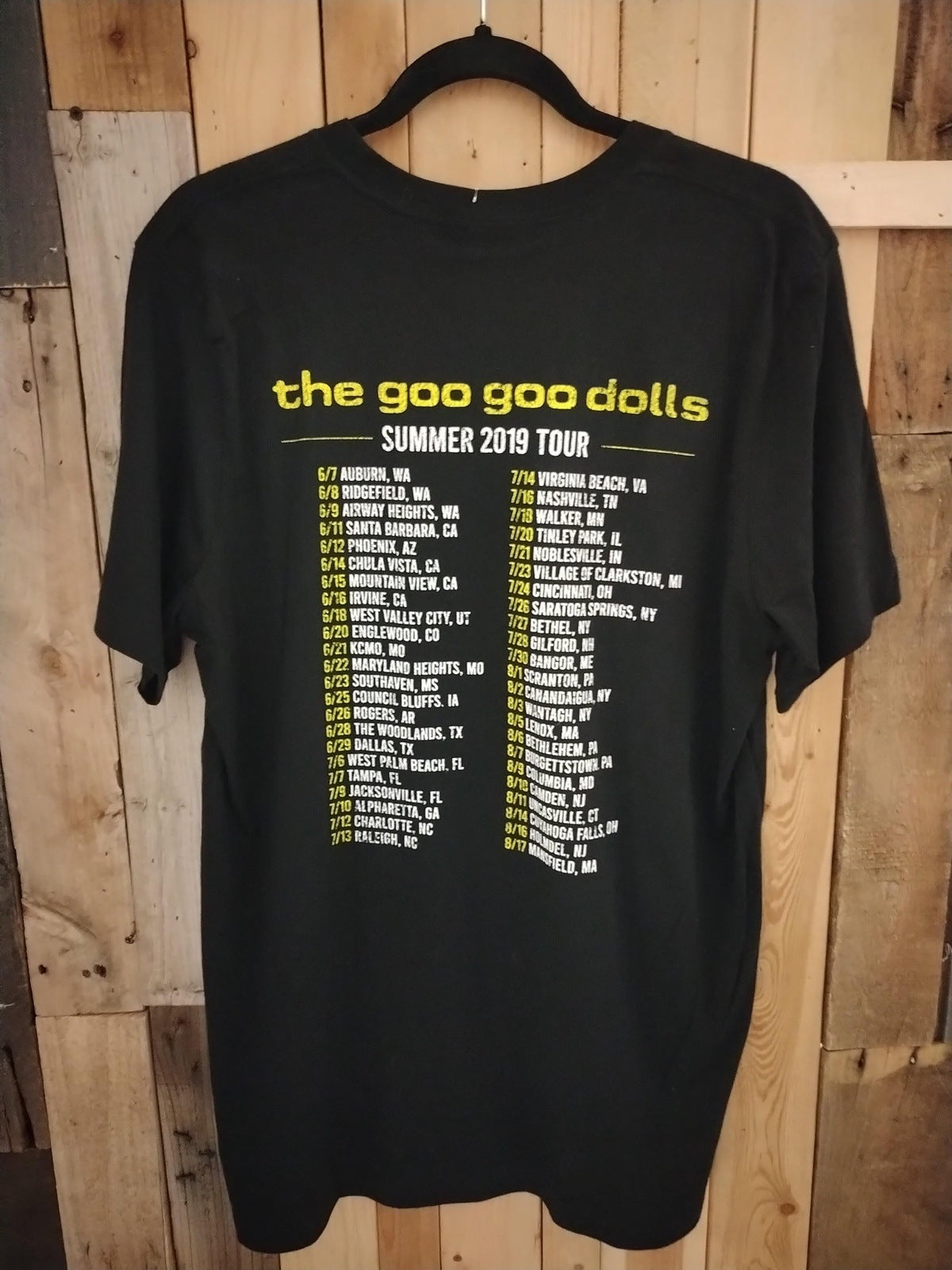 Goo Goo Dolls Tour T Shirt 2019 Size Large