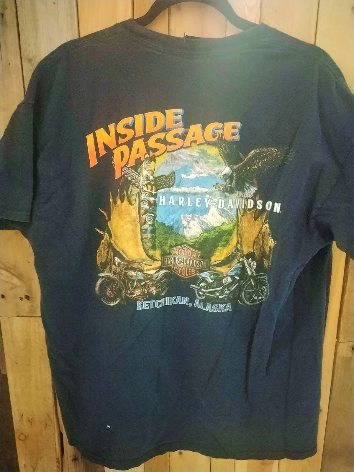 Harley Davidson Ketchikan Alaska T Shirt Navy Size XL