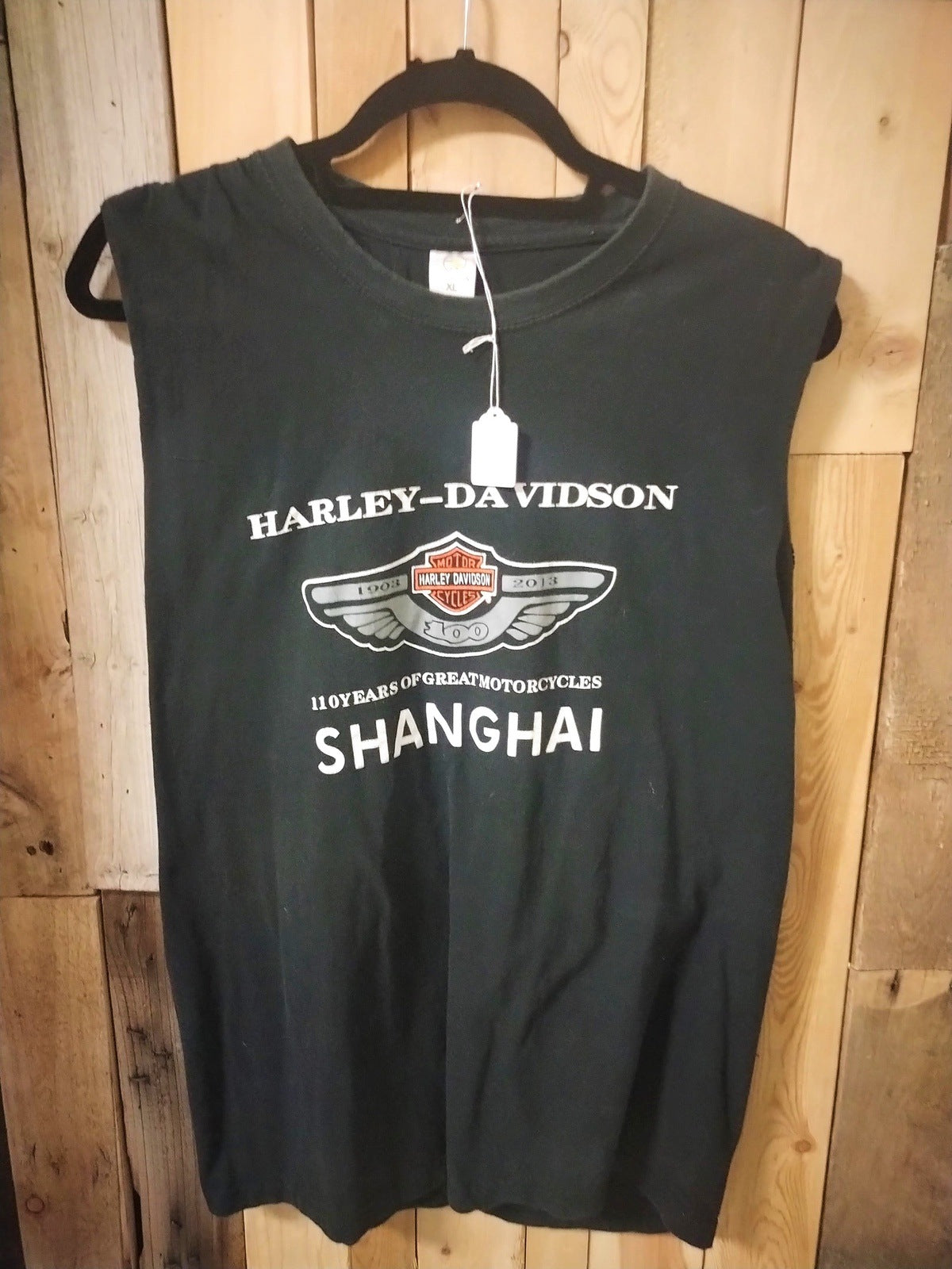Harley Davidson Shanghai T Shirt Size XL Sleeves Cut Off