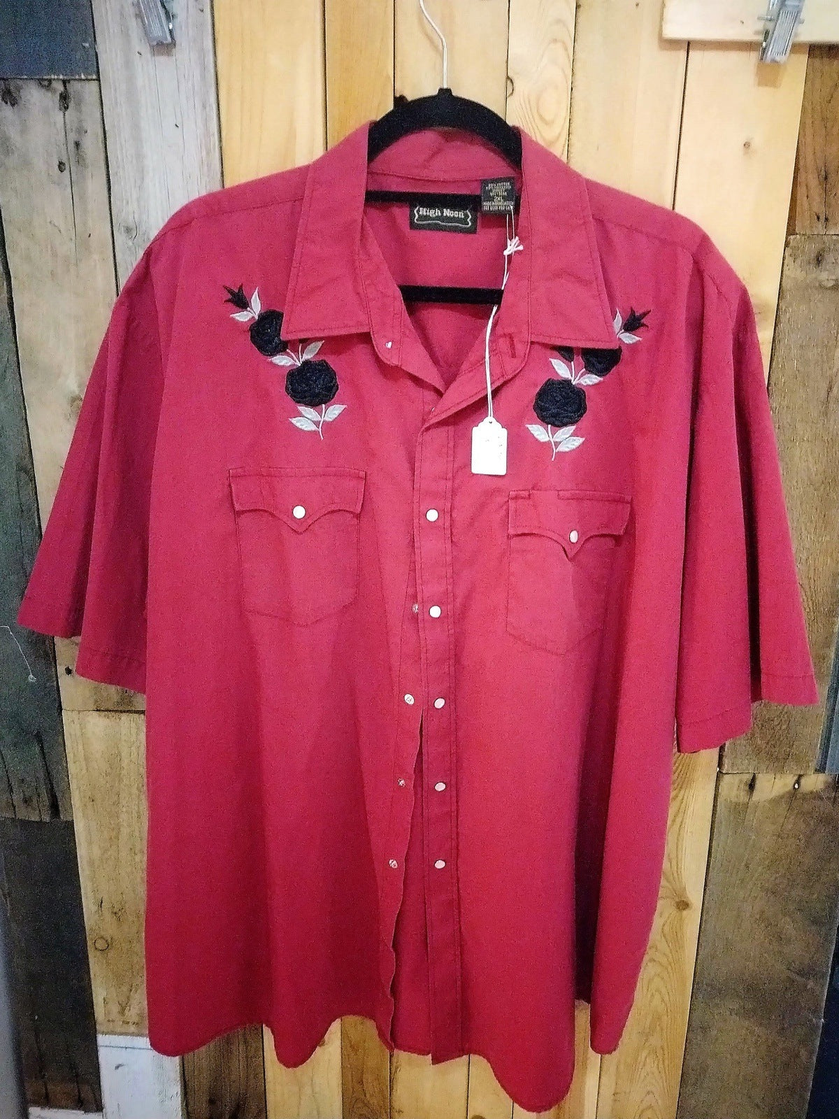 High Noon Men's Western Short Sleeve Snap Front Shirt Size 2XL