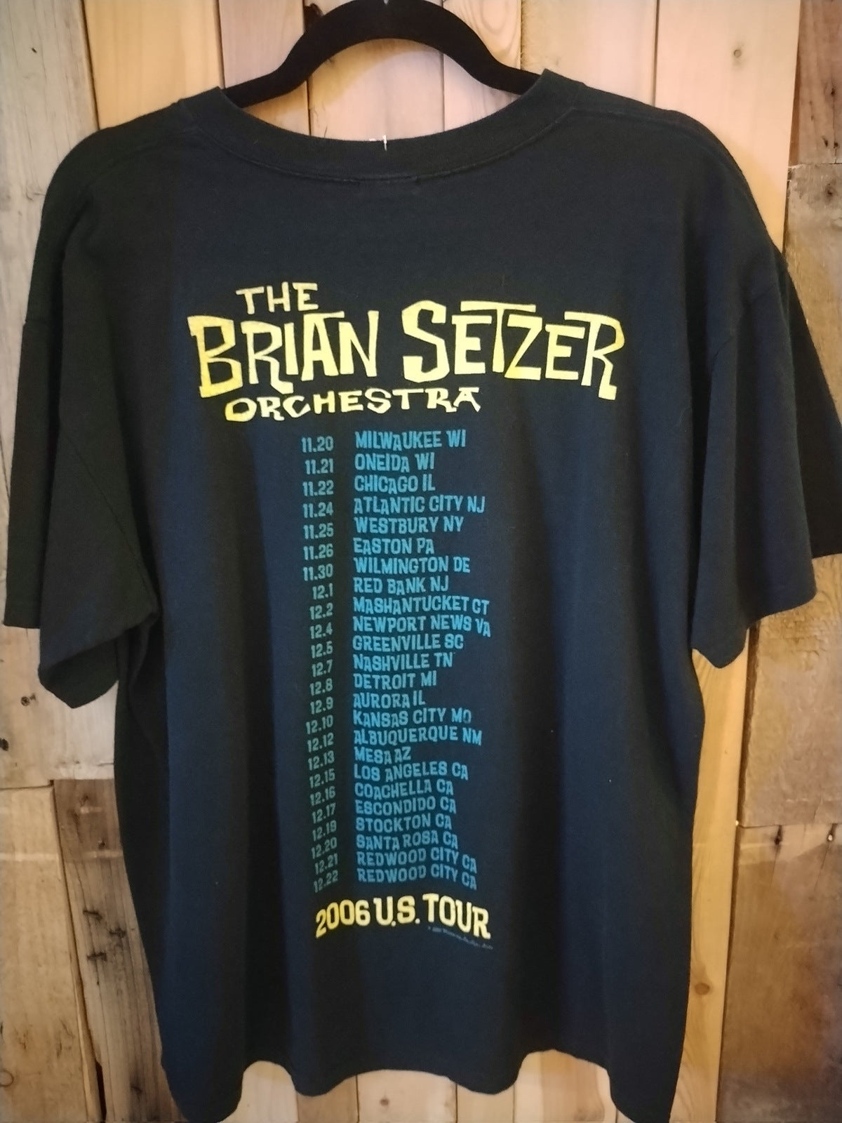 Brian Seltzer Orchestra 2006 Tour Shirt Size Large