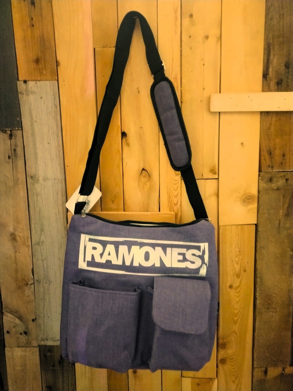 Ramones Canvas Messenger Tote Bag Purple