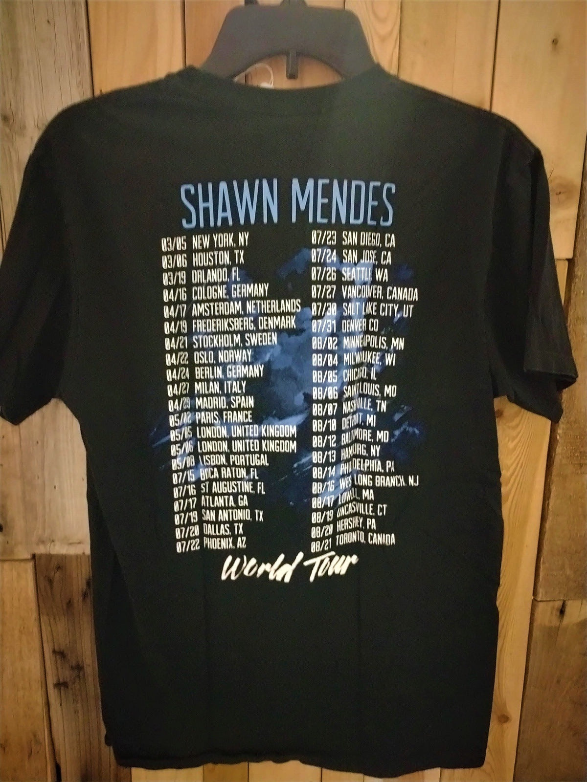 Shawn Mendes World Tour T Shirt Size Medium 267891WH