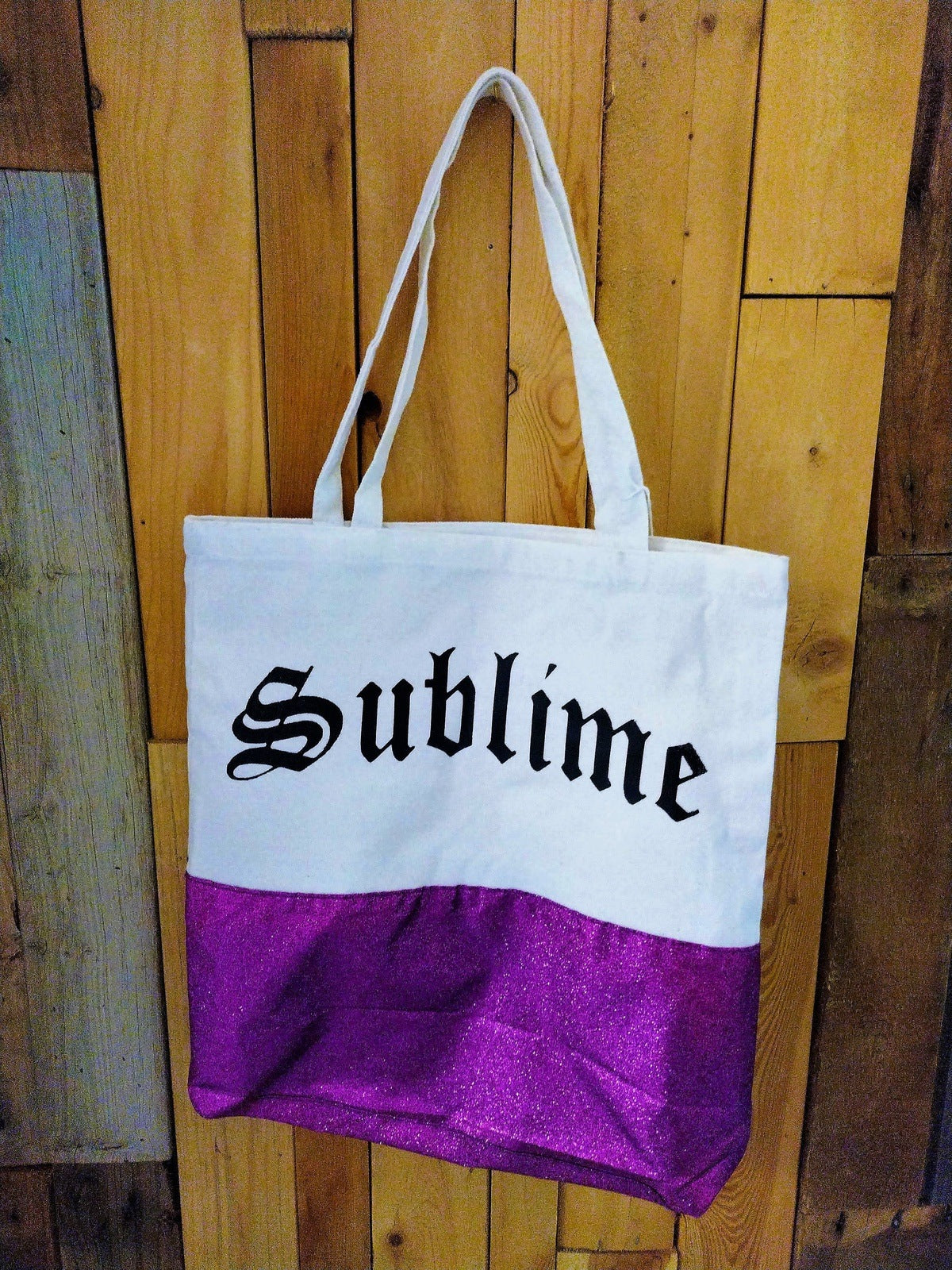 Sublime Canvas Tote with Purple Sparkle