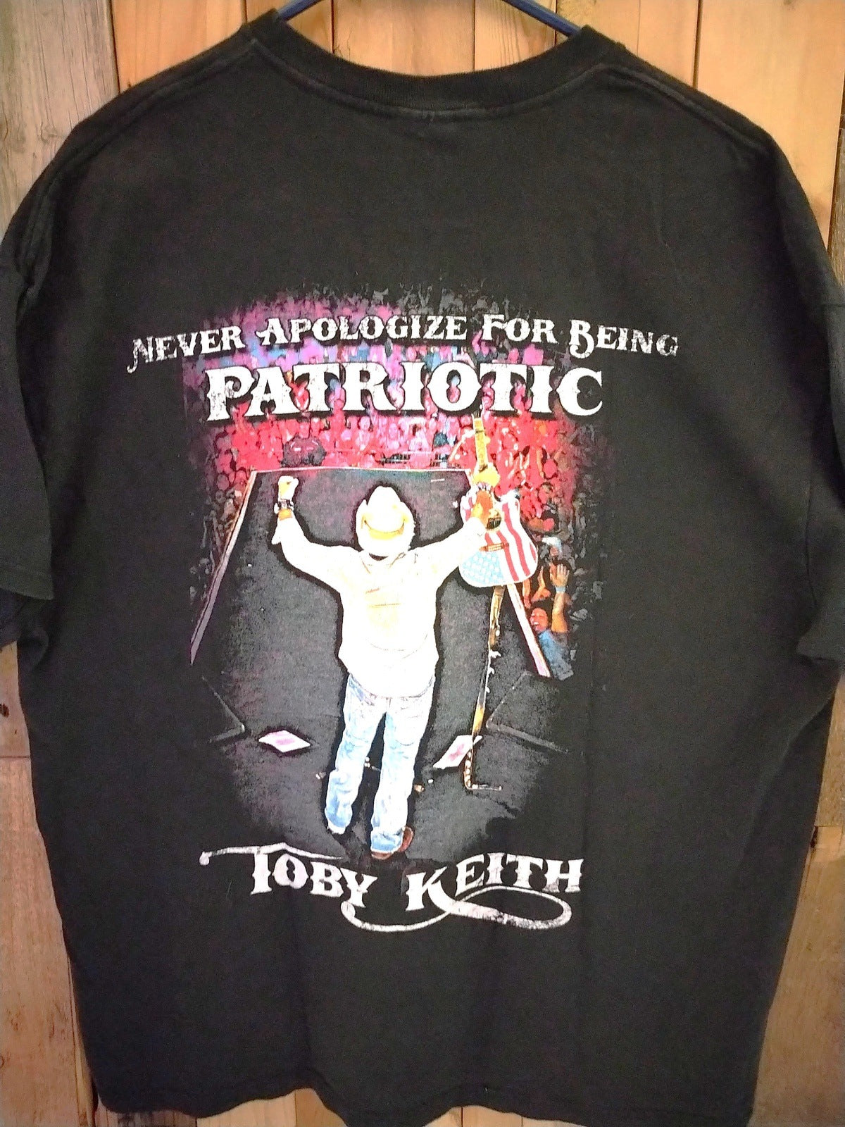 Toby Keith Never Apologize for Being Patriotic Men's T Shirt Size 2XL