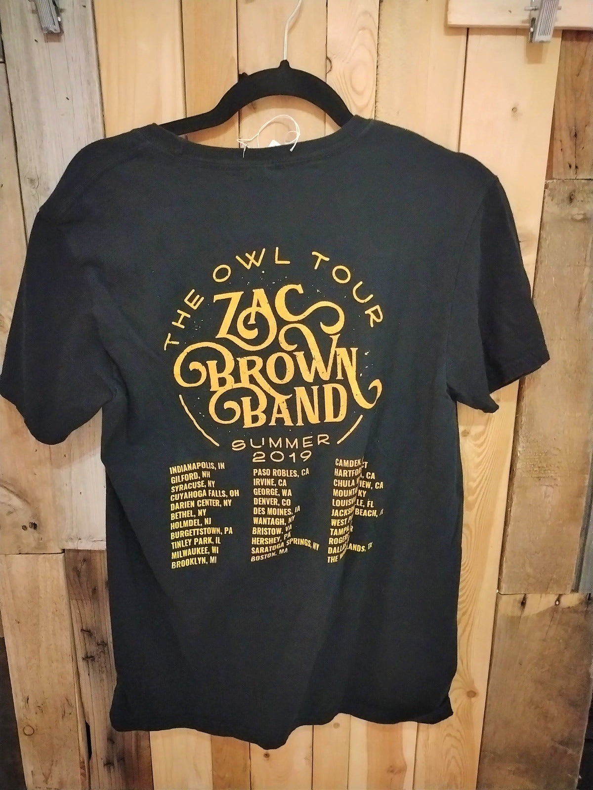 Zac Brown 2019 "The Owl Tour" T Shirt Size Medium 617423WH