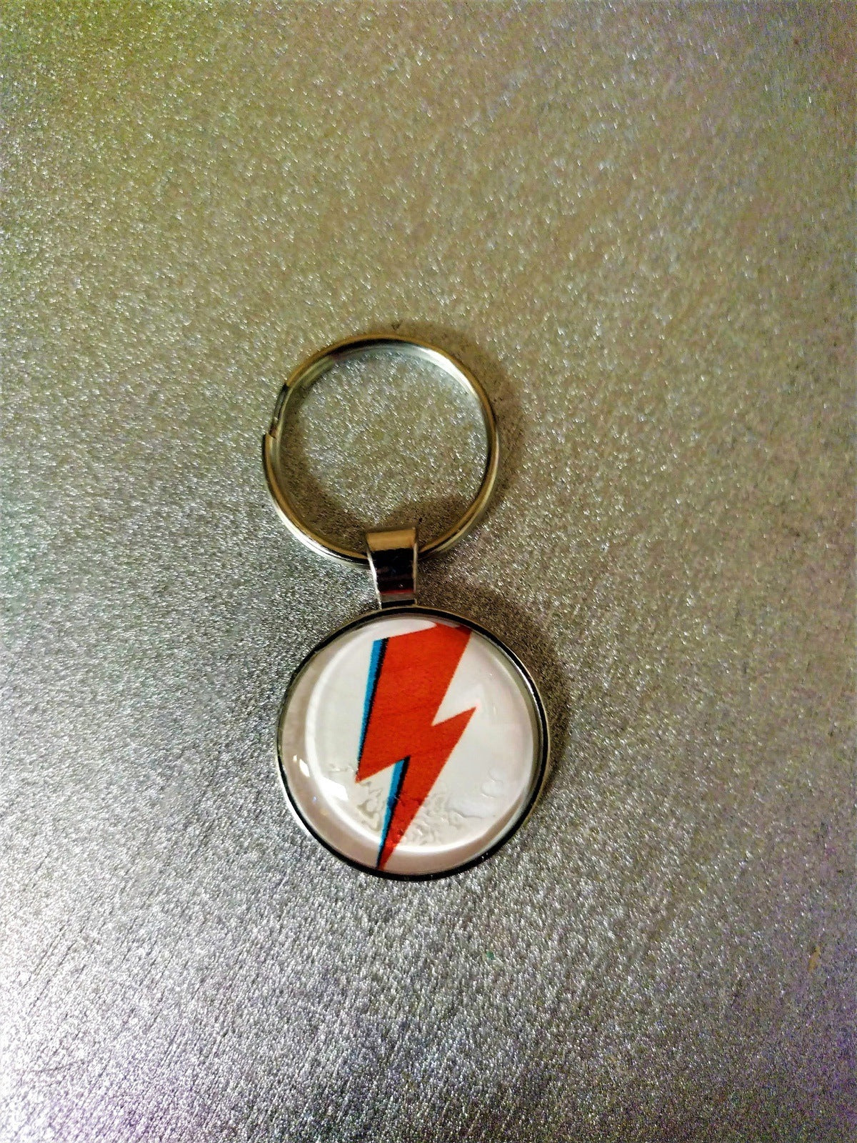 Bowie Lightning Bolt 1 Inch Keychain