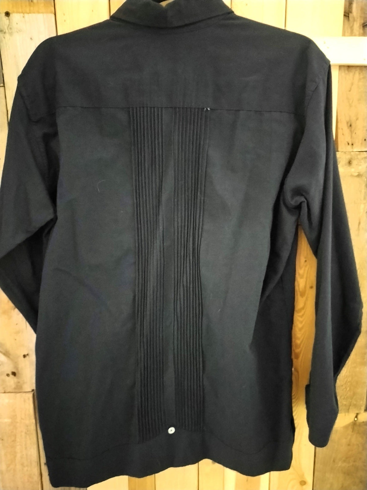Dezendo Long Sleeve Men's Embroidered Button Front Shirt Size 38