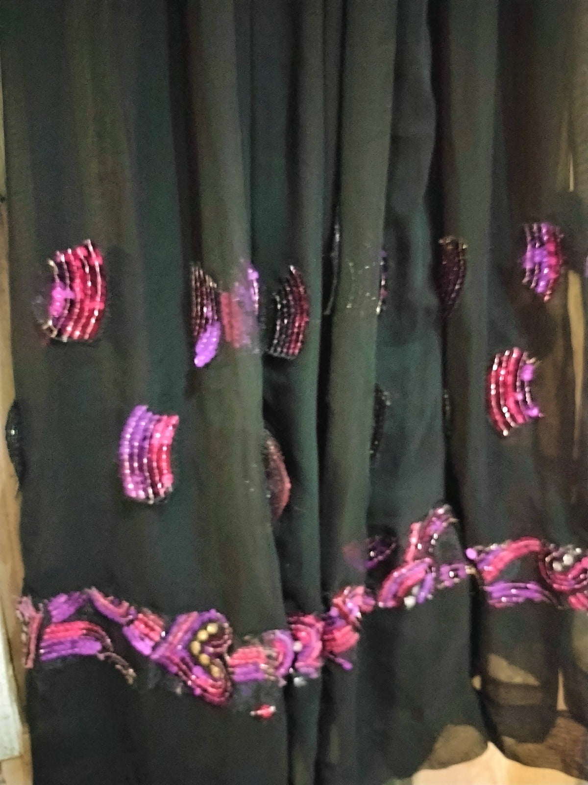 Boutique Long Skirt Semi Sheer with Heart Sequin Size XS