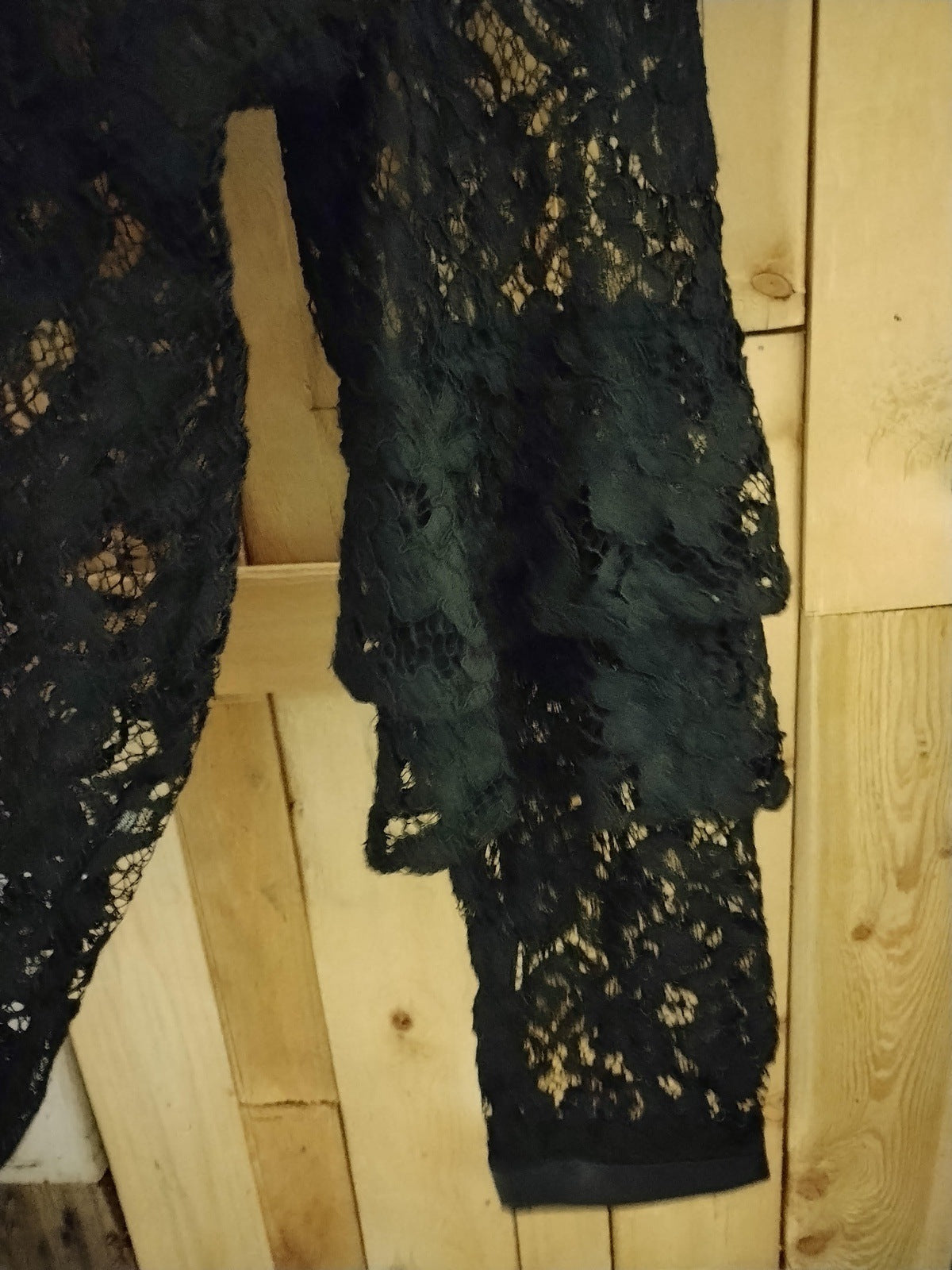 Zara Basic Women's Black Lace Long Sleeve Top Size Large