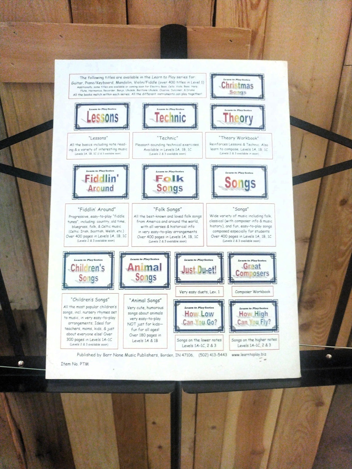 Learn to Play Series Teaching Manual by Faith Barr - Used