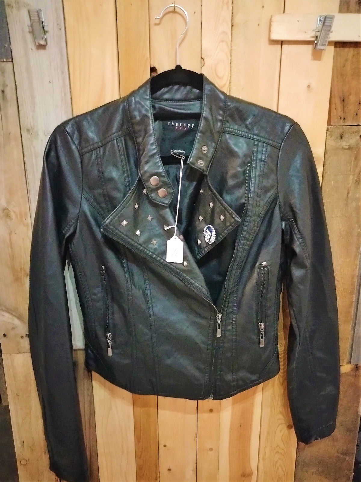 Therapy faux shop leather jacket