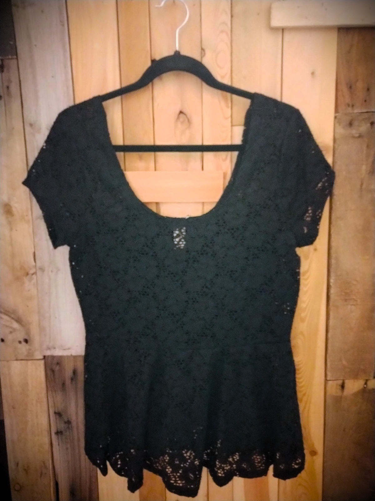 No Boundaries Women's Top Black Lace Size XL