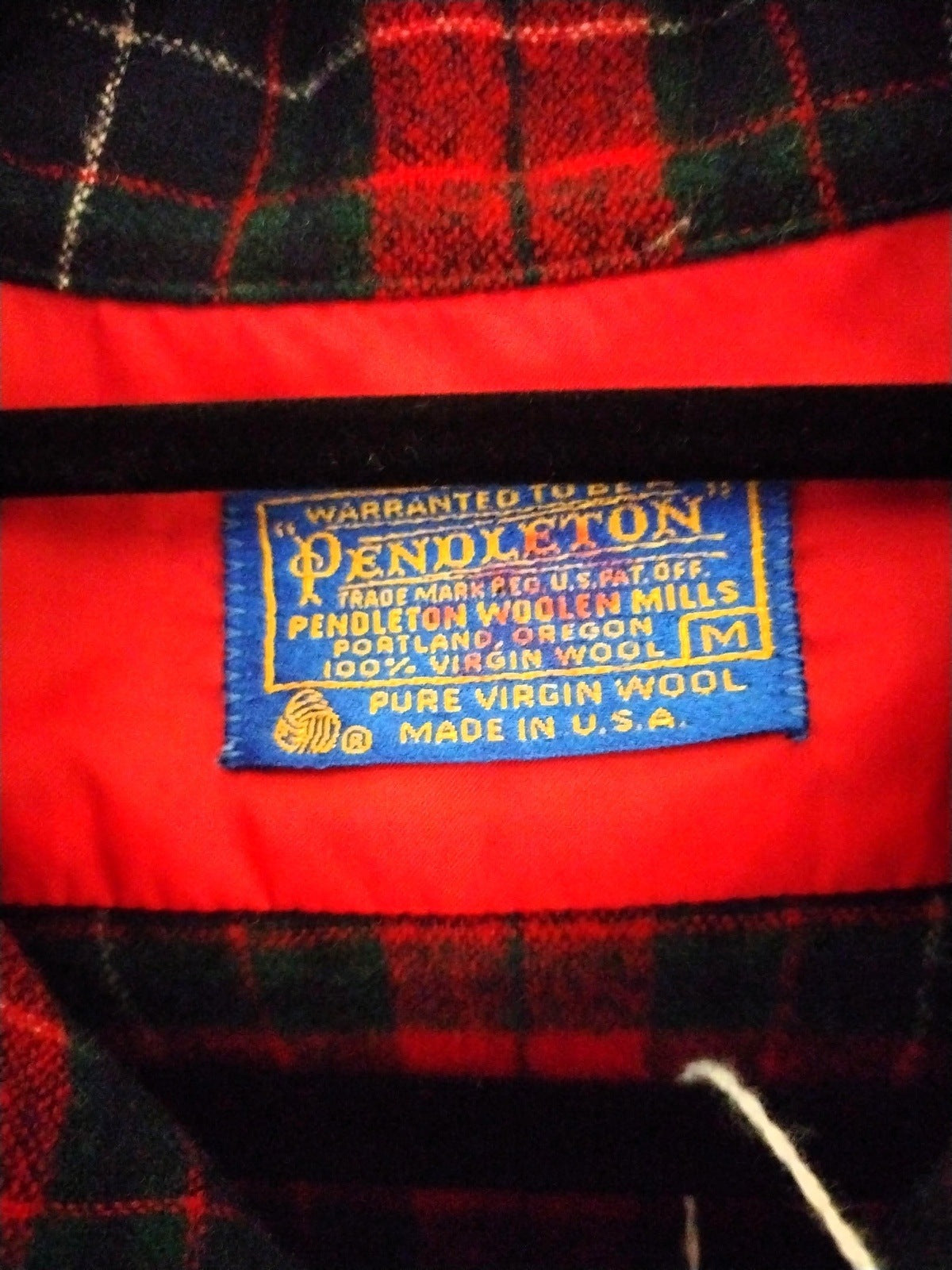 Vintage Pendleton Long Sleeve Wool Flannel Men's Size Medium