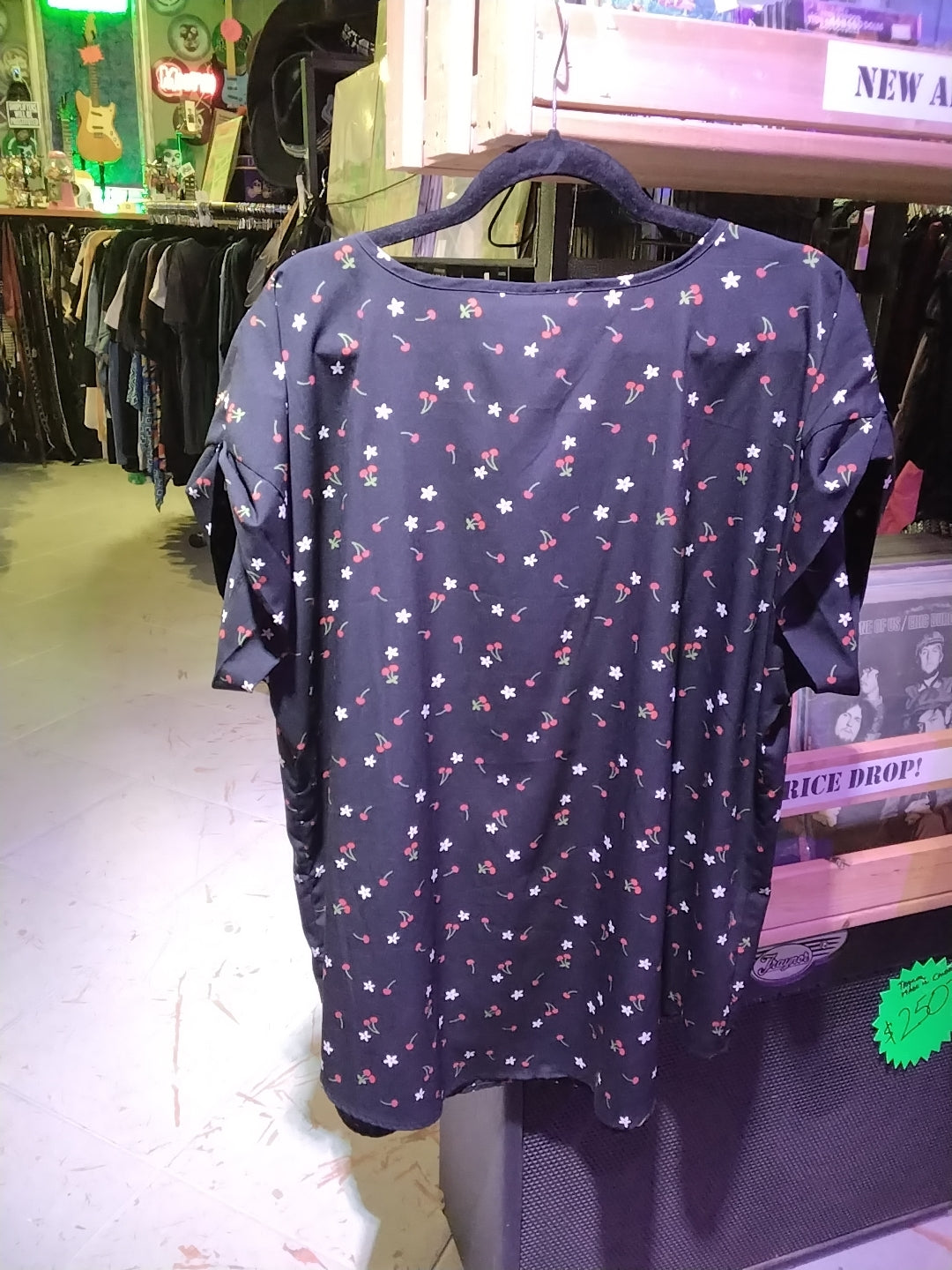 Speed limit cherries and flowers blouse