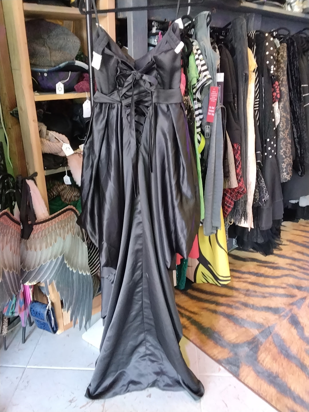 Custom floor length black dress