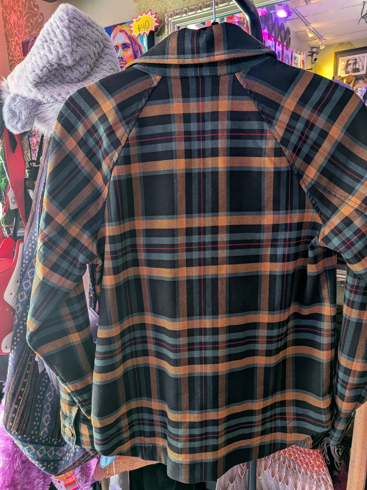 Cabi XS Plaid Moto Jacket