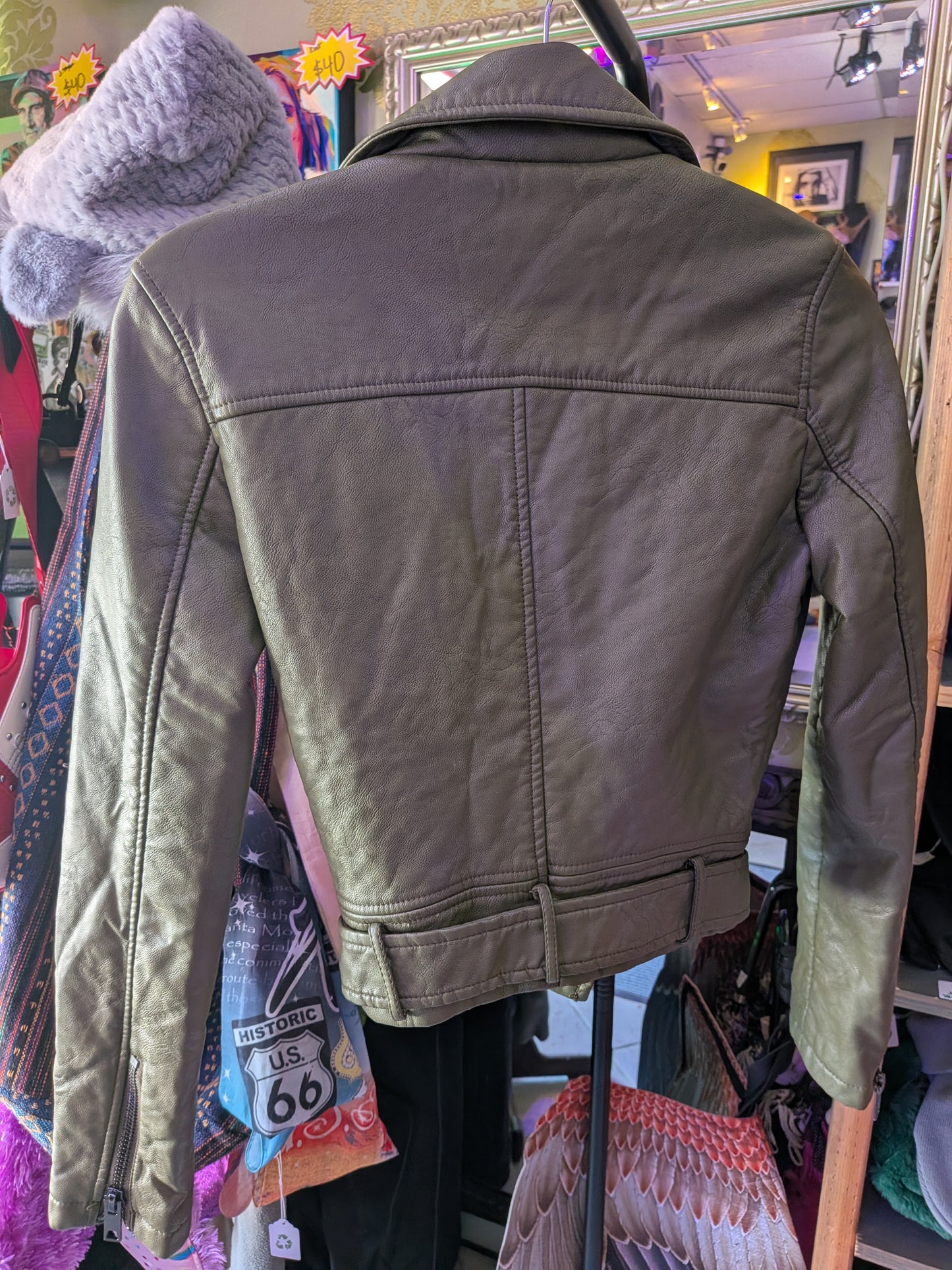 Joe's Collection XS Green Moto Jackets