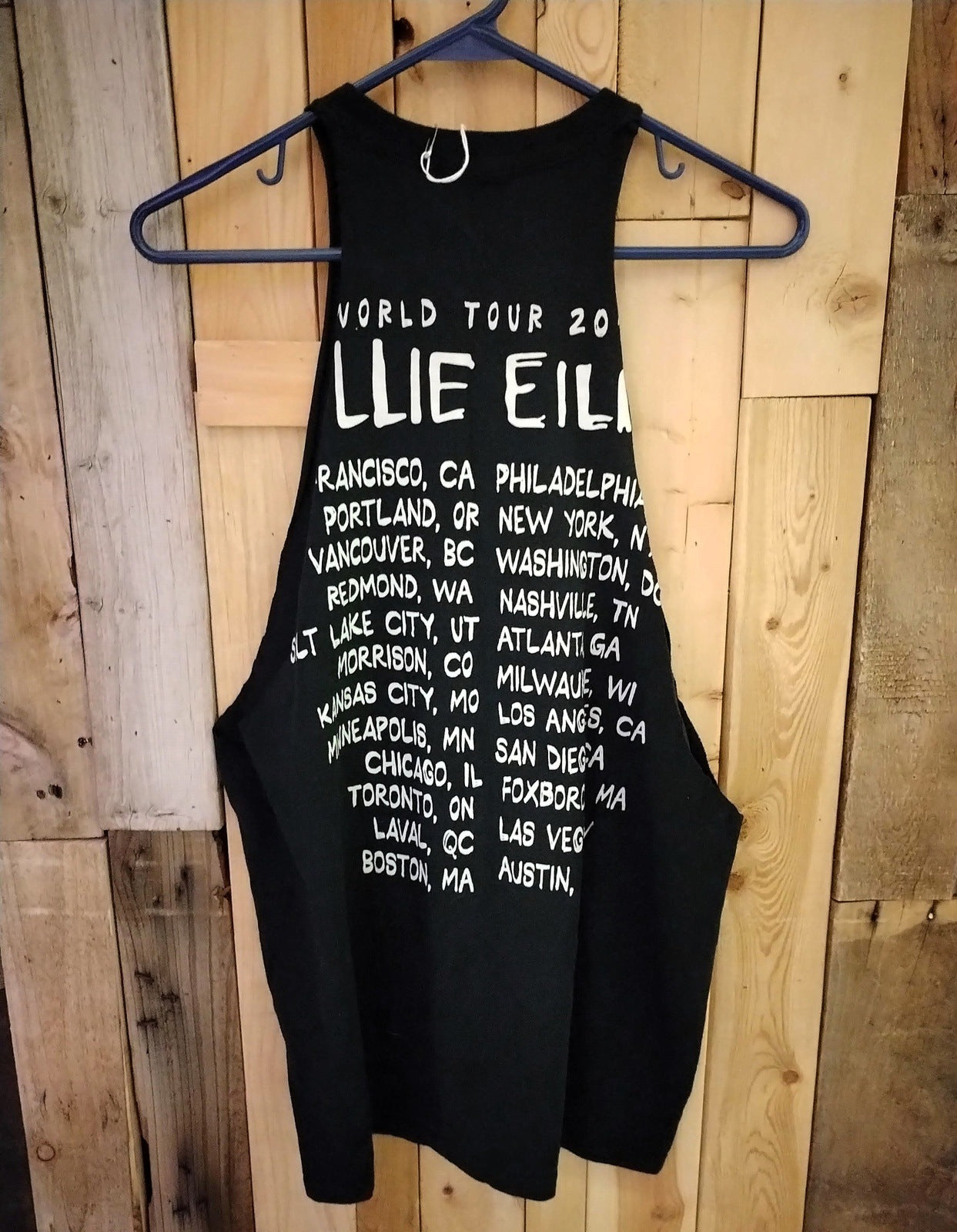 Billie Eilish World Tour T Shirt Size Medium - Altered Into Tank Top