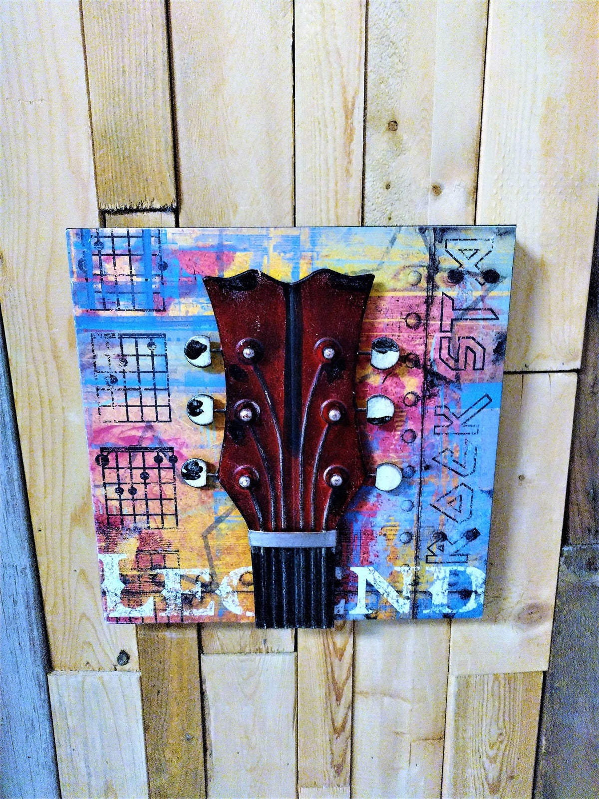 12 inch X 12 inch Guitar Metal Wall Art