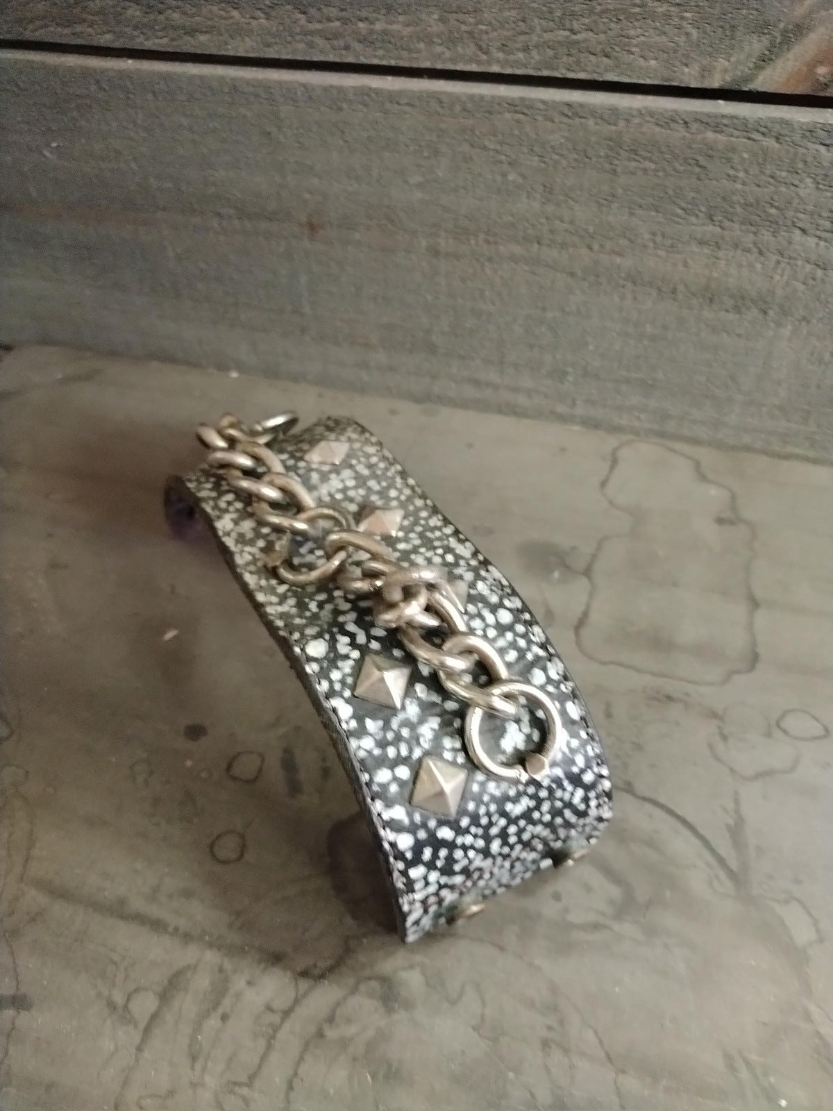 Vintage 1980's Punk Rock Leather Cuff