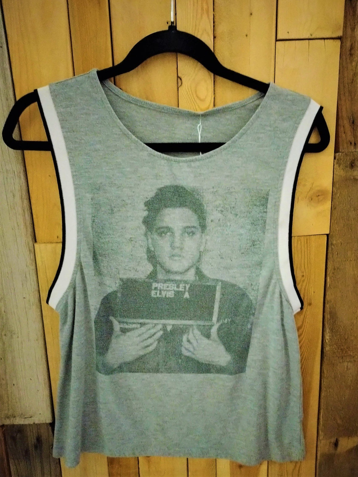 Elvis Mug Shot Tank Top Men's Small