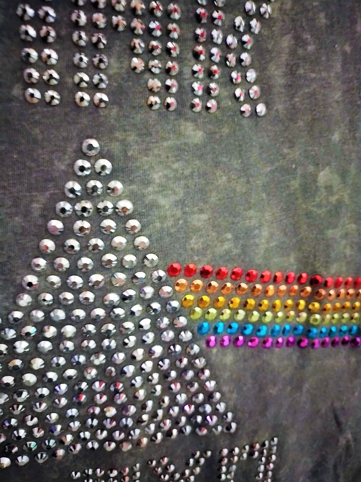Pink Floyd Dark Side of the Moon Beadazzled Crop Tee Shirt Women's Large