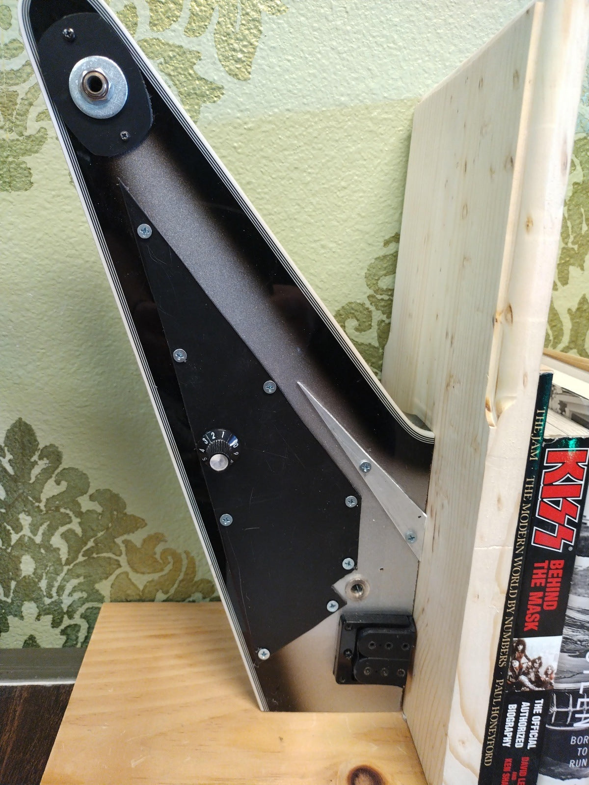 Flying V Guitar Body Bookends