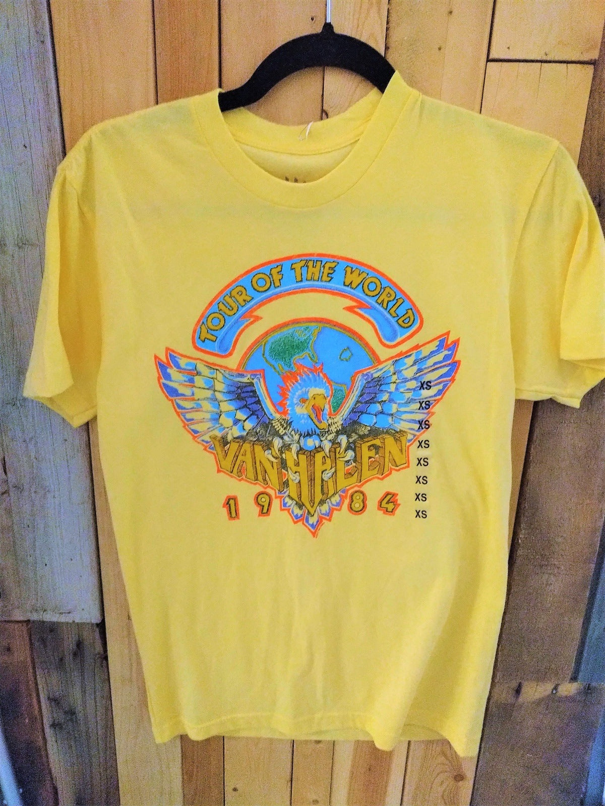 Van Halen Tour of the World 1984 Tee Shirt reproduction New Size XS