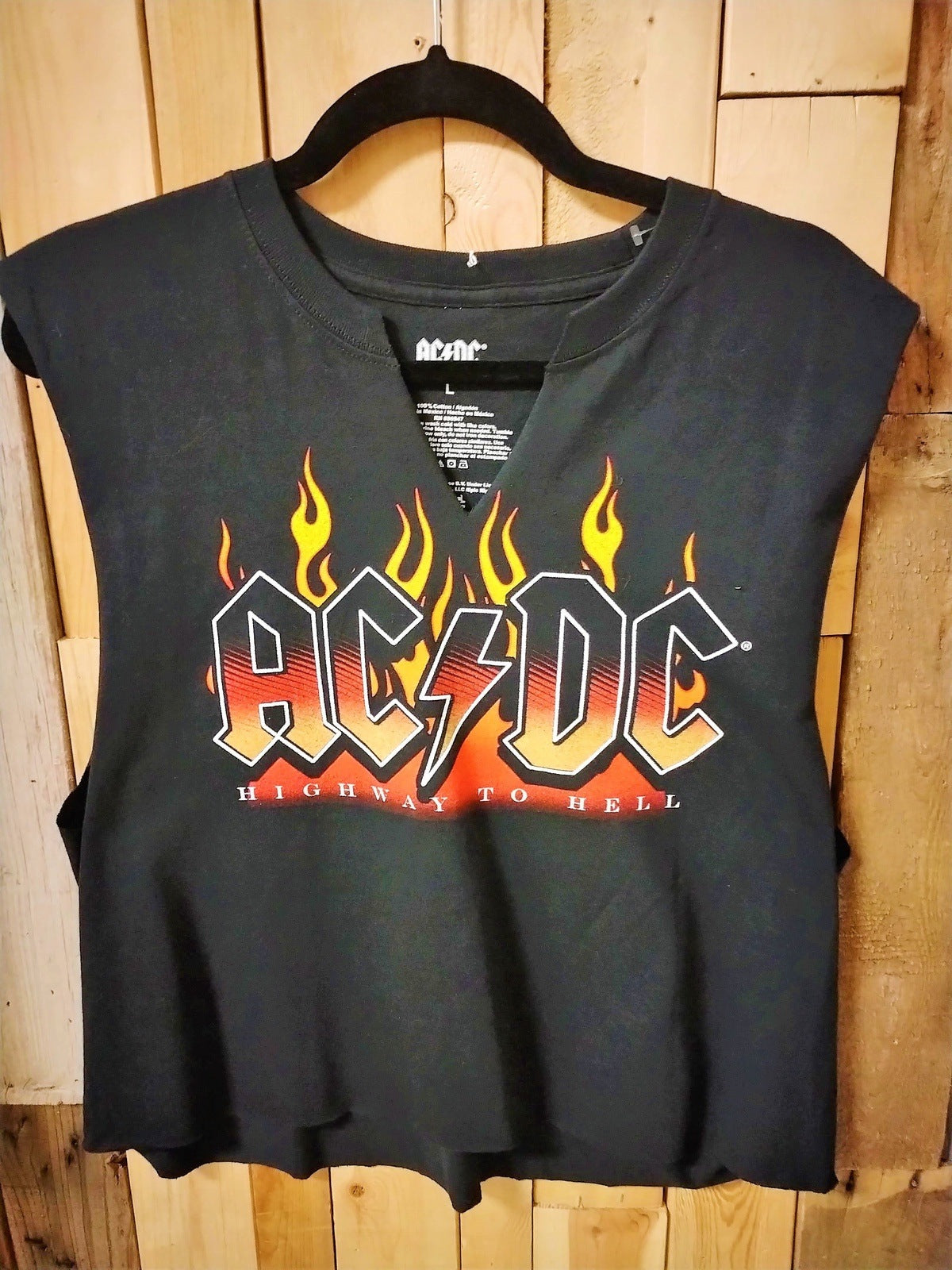 ACDC Size Large Tee Shirt- Modified Sleeveless