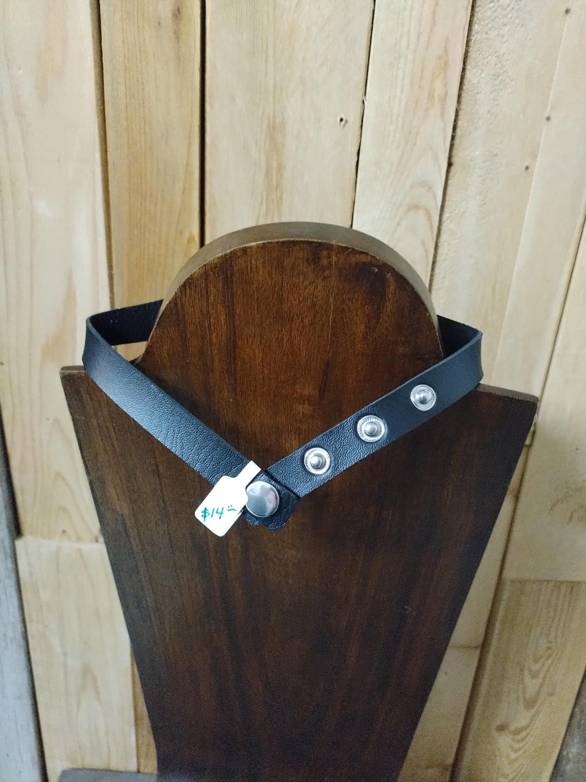 Black Vegan Leather Bat Choker with Studs for Eyes