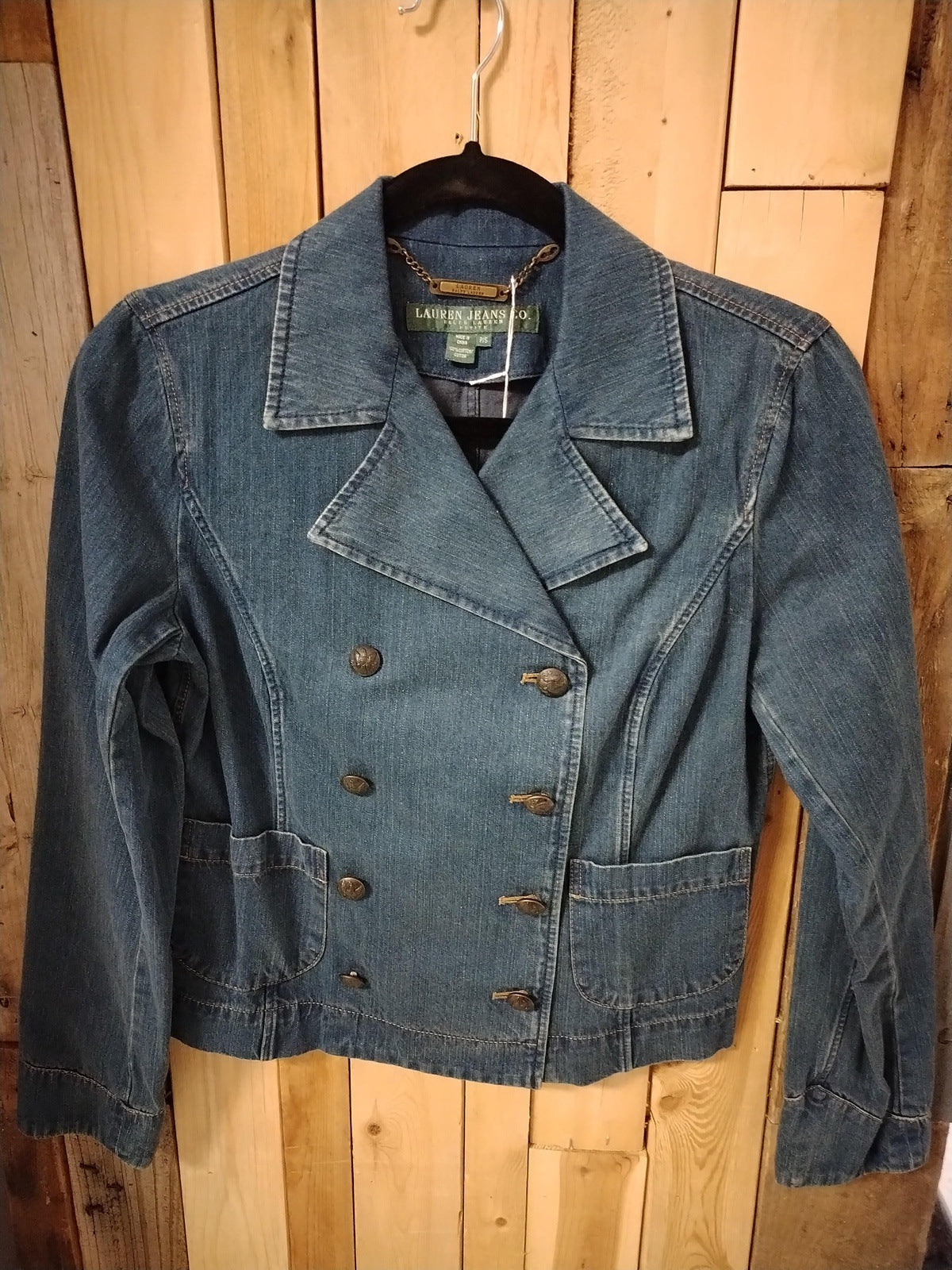 Lauren Jeans Co. Women's Double Breasted Denim Jacket Small