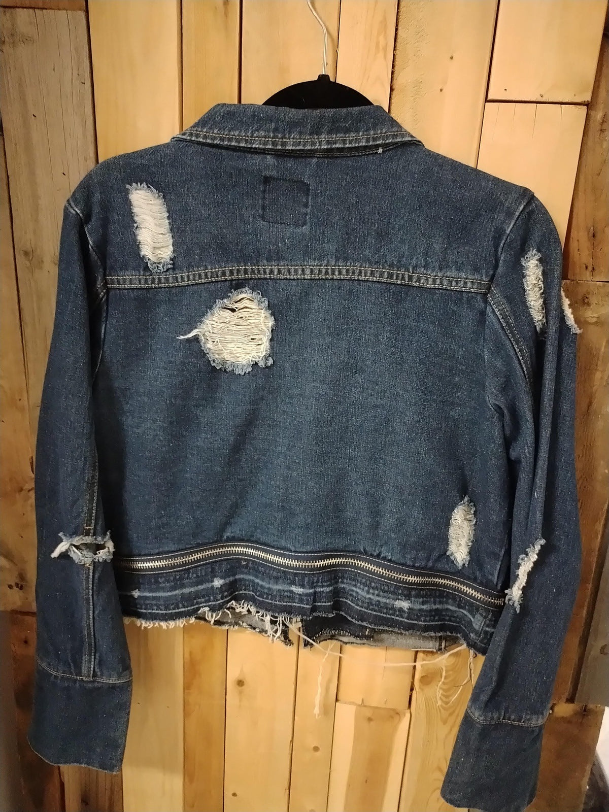 BBJ Los Angeles Women's Large Denim Moto Style Jacket