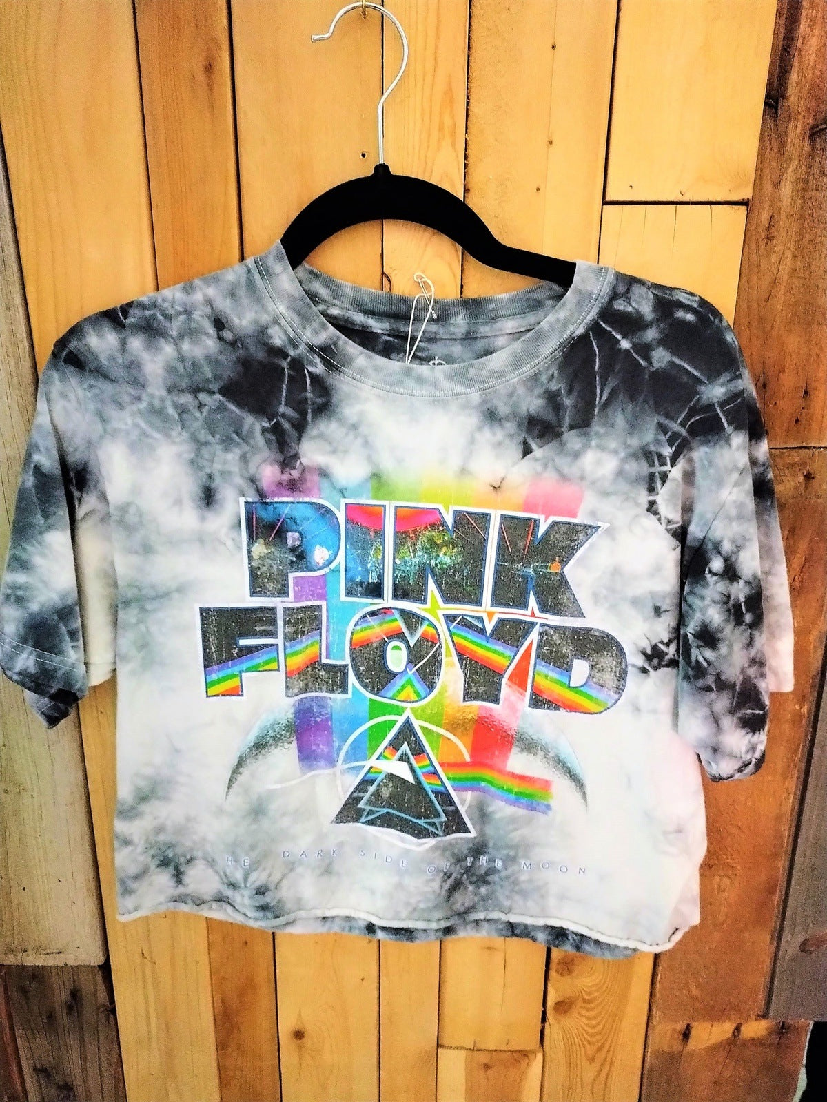 Pink Floyd Crop Tee Shirt Tie Die Size Medium