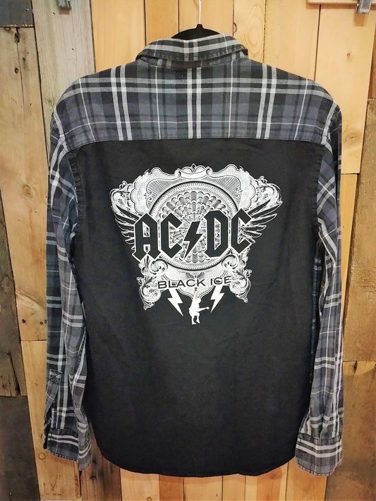 Zara Man ACDC Black Ice Flannel Size Medium