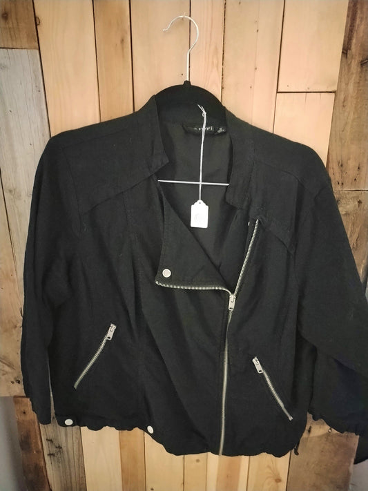 A.N.A A New Approach Women's Moto Style Fabric Jacket Size 1X