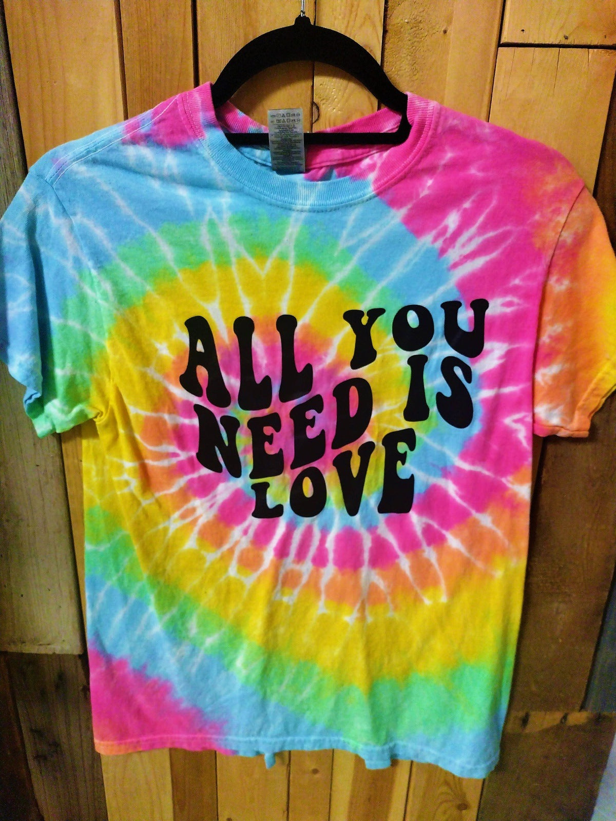 All You Need Is Love Tie Dye Tee Shirt Size Small