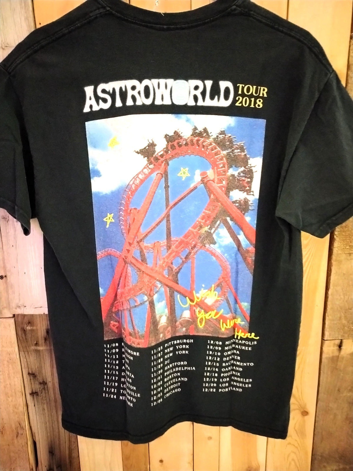 Astroworld Tour 2018 Wish You Were Here Men's T Shirt Size Medium Hard to Find