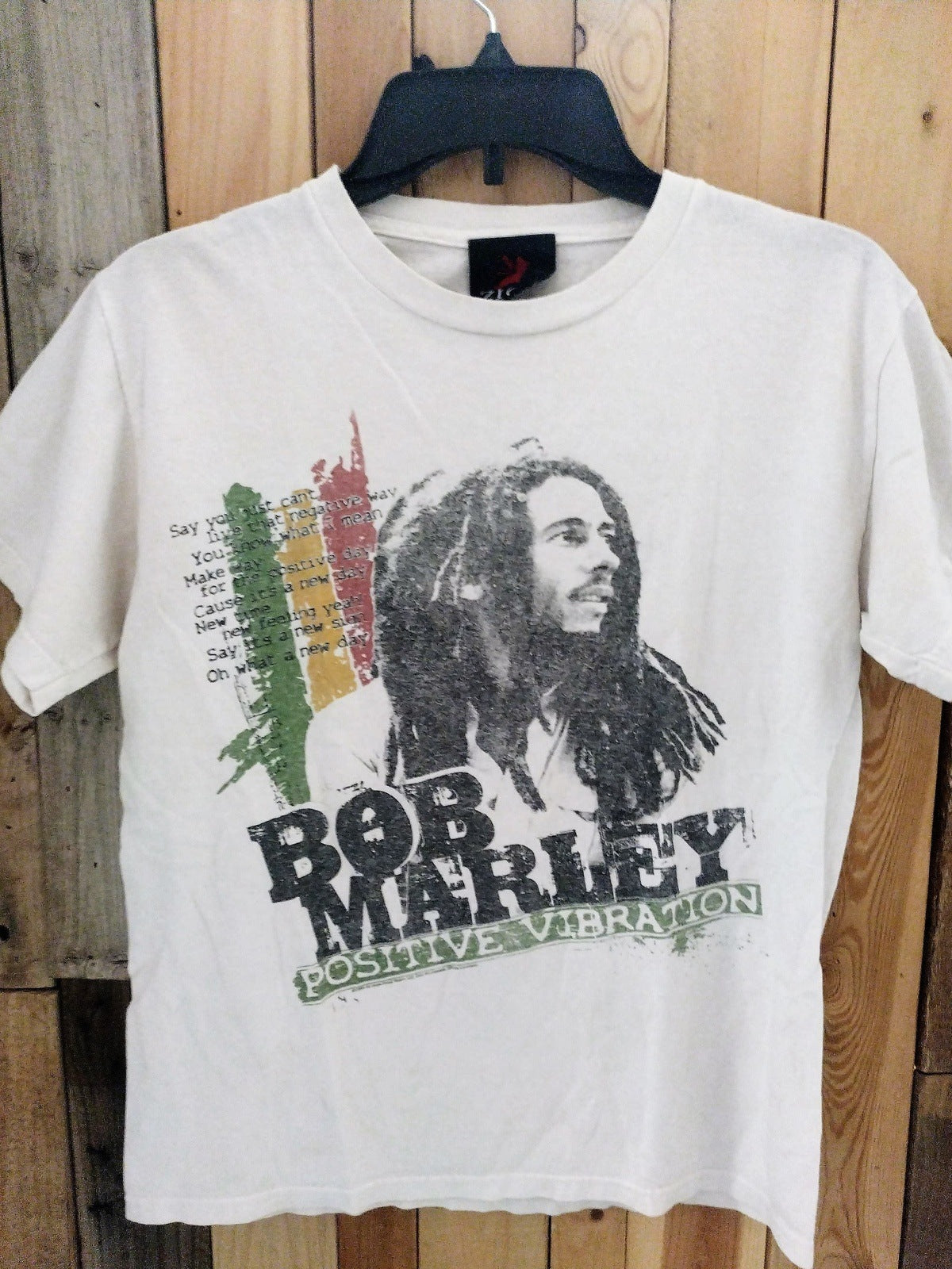 Bob Marley "Positive Vibration" Zion Rootswear T Shirt Size Small 918473WH