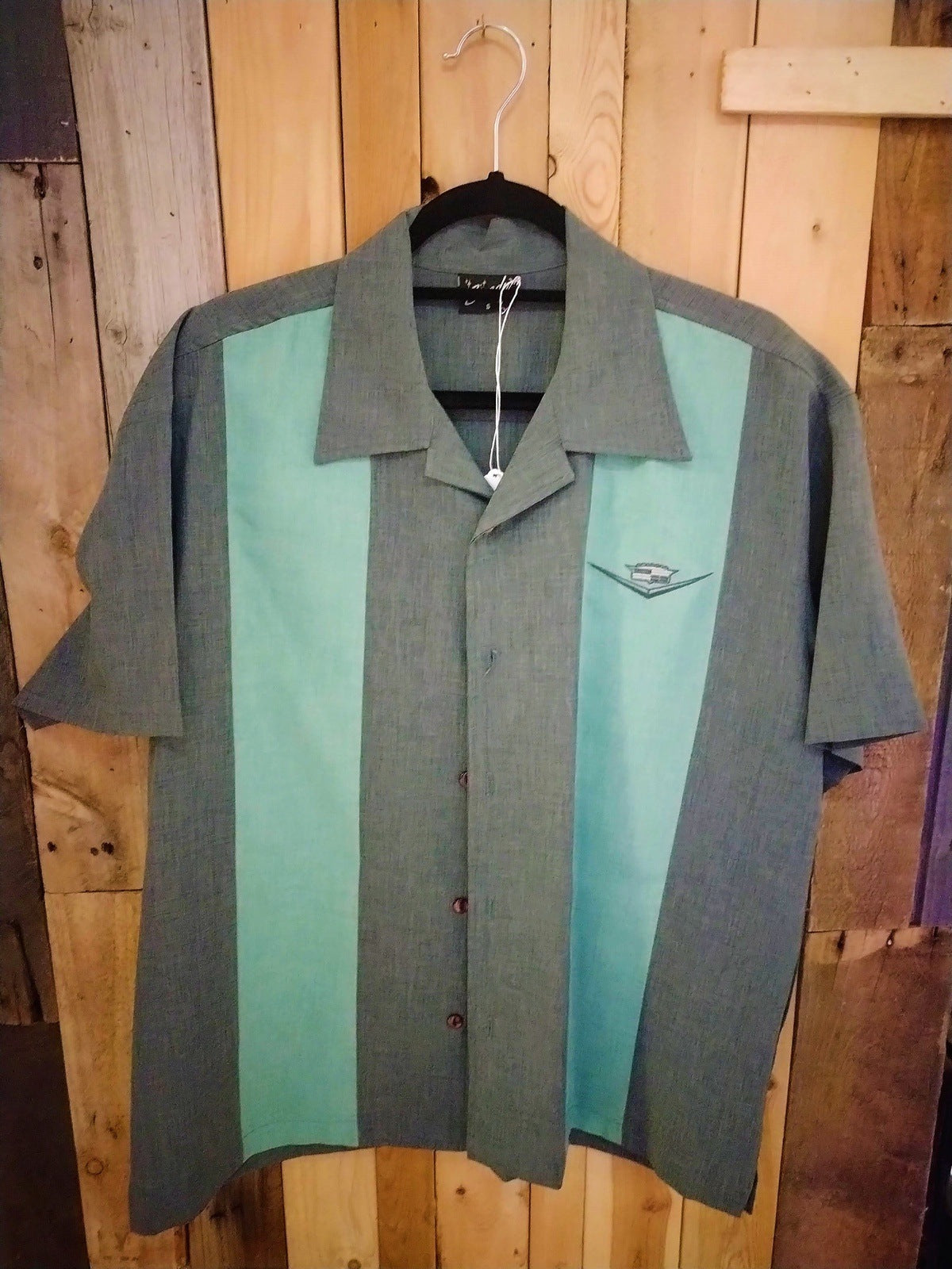Steady Brand Men's 50's Style Shirt Cadillac Logo Size Small