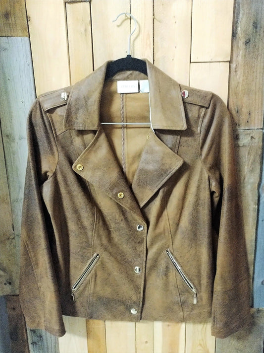 Chico's Women's Moto Vegan Micro Suede Size 0