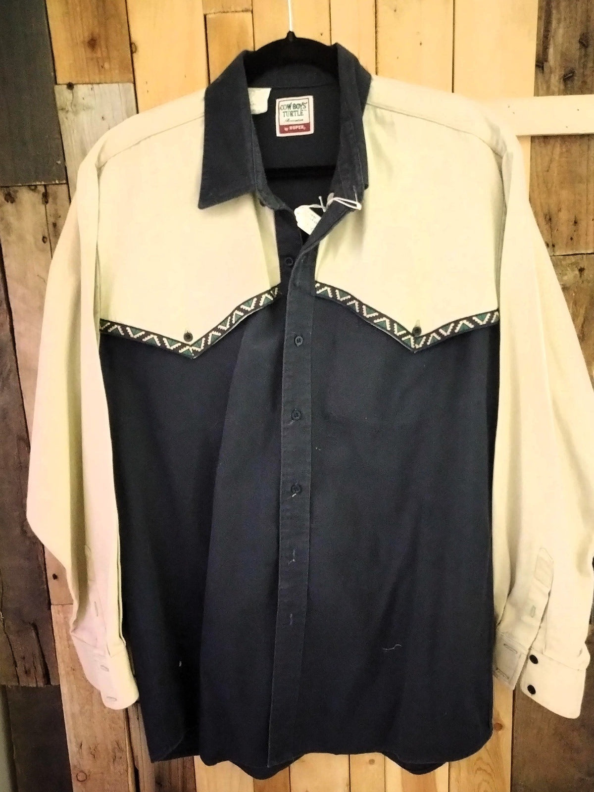 Cowboys Turtle Association by Roper Men's Western Long Sleeve Button Front Shirt Size XL