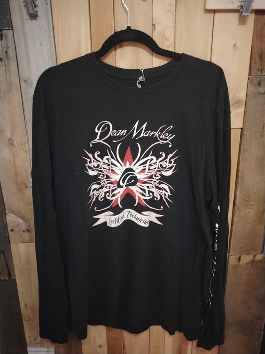 Dean Markley Certified Technician Long Sleeve T Shirt Size XL #114195WH